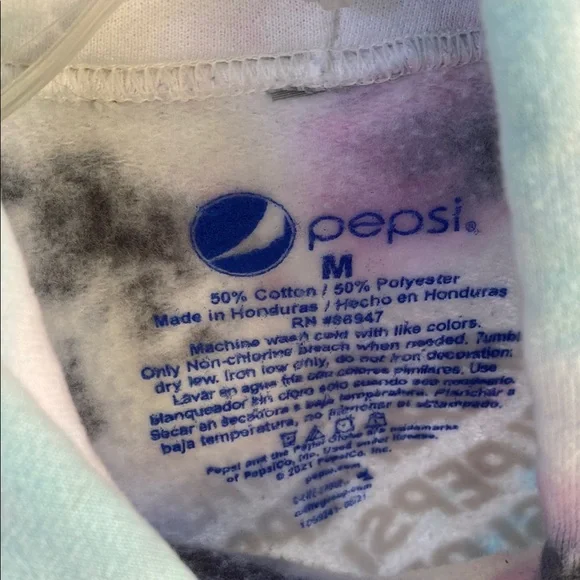 Pepsi Tie-Dye Hoodie - Blue, Pink, Black - Picture 3 of 3
